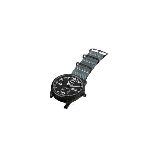 41.0mm tactical quartz watch with nylon 6 strap in grey colour