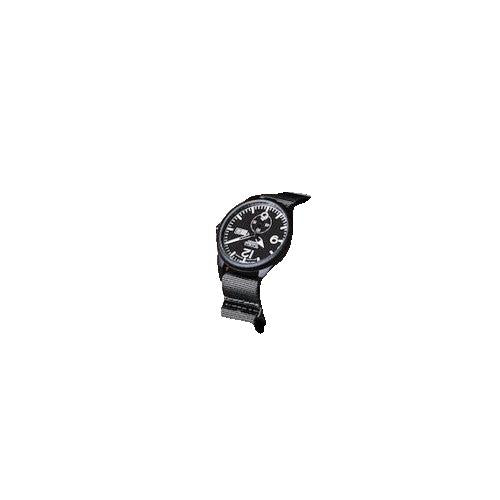 41.0mm tactical quartz watch with nylon 6 strap in grey colour